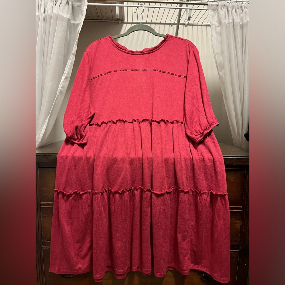 EUC Knox Rose Women's XXL Red Ruffle Dress